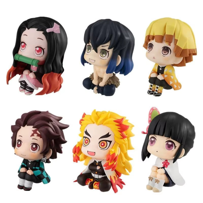 Demon Slayer Rengoku Agatsuma Zen'Itsu Hashibira Inosuke Q Edition Peripheral Cartoon Model Doll Car Computer Desktop Ornament