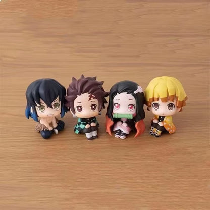 Demon Slayer Rengoku Agatsuma Zen'Itsu Hashibira Inosuke Q Edition Peripheral Cartoon Model Doll Car Computer Desktop Ornament